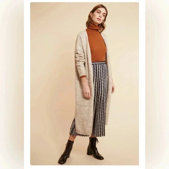 Frnch Paris Lamia Beige Open Front Cardigan Sweater - Size S/M - Picture 5 of 6